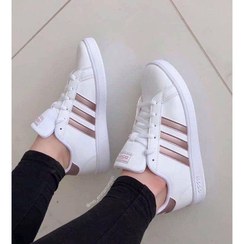 adidas Big Girls' Grand Court Casual Sneakers - Picture 12 of 16
